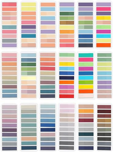 Newplenty Lot de 3600 notes autocollantes, 18 styles, transparentes, petites notes adhésives, marque-pages, marqueurs, index pour le bureau, l'école (3600)