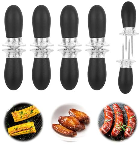 YYTECH Maiskolbenhalter, 10 Stück Maiskolbenspieße Maiskolben Halter Edelstahl Maiskolben Spieße Mais Picks für BBQ Twin Prong Maiskolbenhalter für Zuhause, Kochen, Partys, Camping