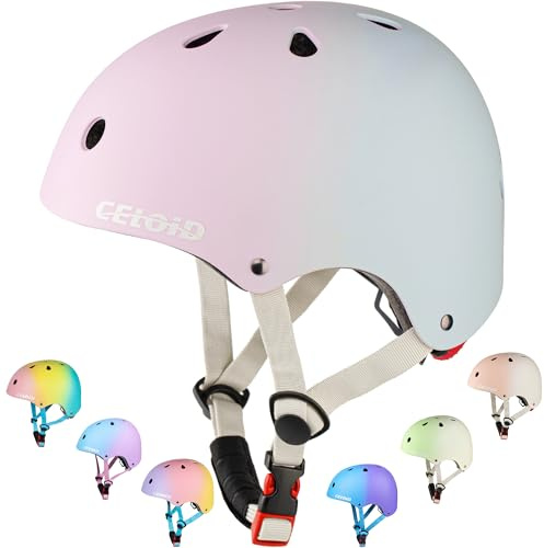 CELOID Kids Bike Helmet,Toddler Skateboard Helmets for Age 10-12-14-16 Yrs Boy Girls,Adjustable Multi-Sport Bicycle Skateboarding Roller Skating Scooter Rollerblade Balance Bike Helmet,Violet Blue