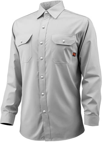 VEVOR Veste de soudage, Taille XXL, Manteau de Protection pour Soudeur en Coton Ignifuge 198 g, résistante à la Chaleur, Lavable en Machine, avec Boutons-Pression en métal et Poignets réglables, Gris