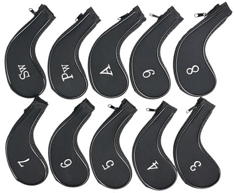 OAJABBGE 10pcs Eisen Mesh Stoff Club Headcover wasserdichte Putter Set Für Die Meisten Marken Golfeisen