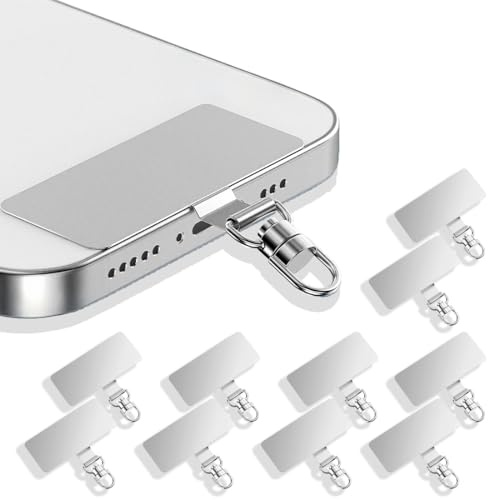 JYNXOR 10 pcs cadenas para teléfono móvil, almohadillas universales de acero inoxidable, parche multifuncional para teléfono móvil, cadena universal para teléfono móvil, parche para la mayoría de