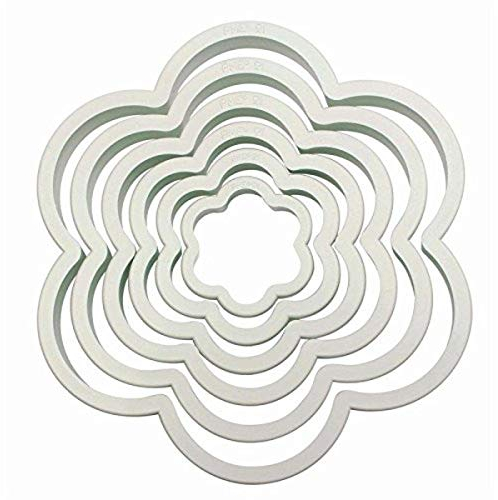 PME 6pk FLOWER Plastic Cut Out Icing Fondant Cutters Sugarcraft Cake Decoration, 11.5 x 1 x 11.5 cm, Ivory