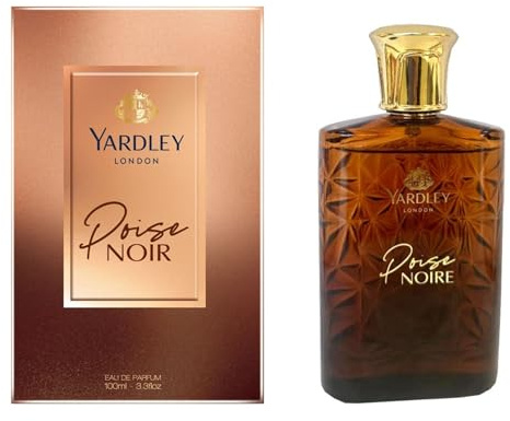 Yardley London Poise Noire Eau de Parfum 100 ml – Edler Duft, ausgewogenes Tages- und Abendparfüm mit Bergamotte, rosa Pfeffer, Oud, Moschus, lang anhaltender Duft für Damen