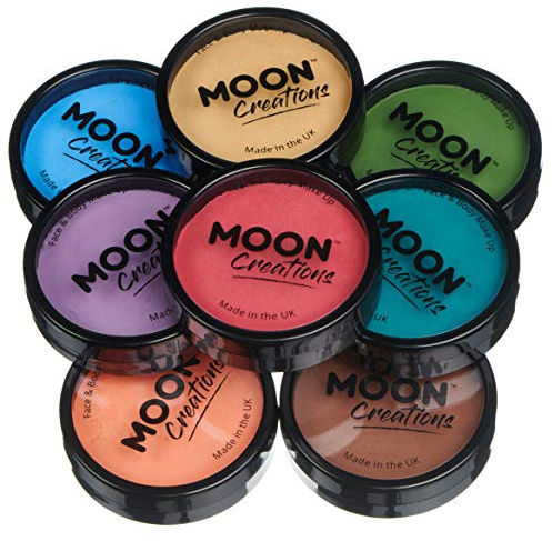 Moon Creations Trucco professionale per viso e corpo | Tortiere professionali con vernice colorata per truccabimbi | Pittura per il viso per bambini, adulti, Insieme di colori di avventura, 36 gm