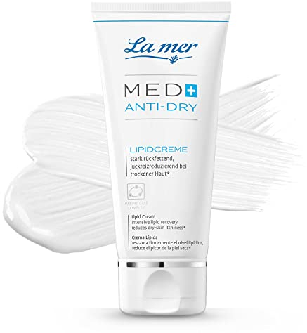 La mer MED+ Anti-Dry Lipidcreme - Stark rückfettende Creme für sehr trockene - Mindert trockenheitsbedingten Juckreiz - Beruhigend bei akuten Schub - Pflege bei Psoriasis oder Neurodermitis - 50 ml