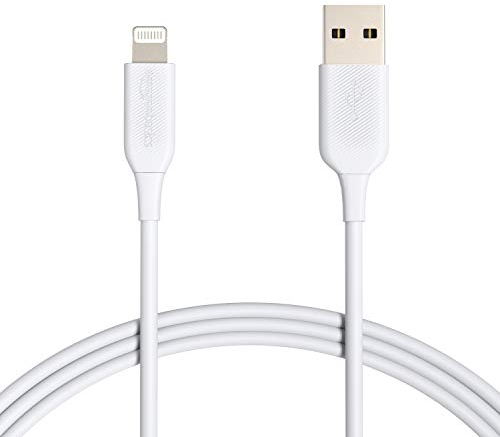 Amazon Basics Verbindungskabel Lightning auf USB-A, MFi-zertifiziertes Ladekabel für iPhone, weiß, 1.8 m, 2 Stück