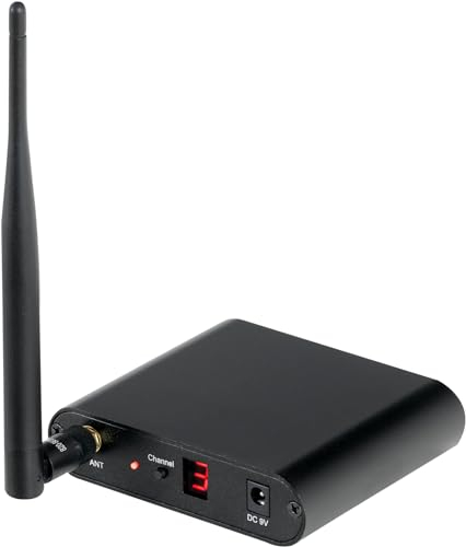 Beatfoxx SDT-40 Silent Disco V2 Sender - UHF Stereo-Transmitter - 3 Kanäle - Über 150 m Reichweite - Externe Antenne - Integrierter Akku - Robustes Metallgehäuse - Schwarz