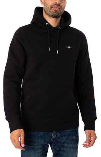 Gant Herren Reg Shield Hoodie Kapuzenpullover, Schwarz, 5XL EU