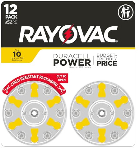 Rayovac Size 10 Hearing Aid Batteries (12 Pack)