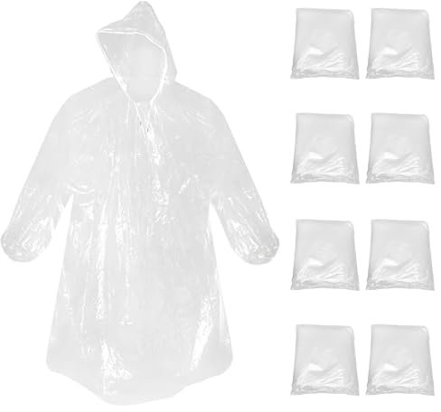 8 Stück Regenponcho Kinder Transparent Einweg Kinder Regenponcho Hooded Regencape Wasserdicht Fahrrad Regenschutz Regenmantel Kinder Mit Kapuze Und Ärmeln Für Mädchen Jungen Wandern Camping Reisen