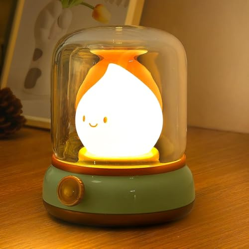 VoMii Lampe de Chevet, Veilleuse Enfant Pour Chambre Salon, LED Lampe de Chevet Dimmable avec Mode Chaud et Mode Bougie (scintillement), USB Rechargeable Lampes Veilleuse Adulte avec Minuteur