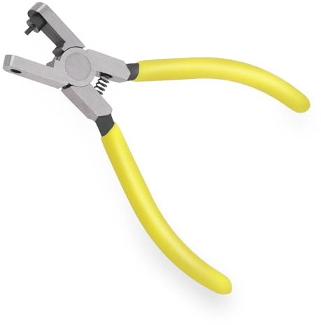 Oruola Belt Hole Puncher,Shoe Hole Puncher,Universal 2.0mm Leather Hole Puncher,Metal Leather Hole Puncher for Belts, Shoes, Fabric, Watch,DIY Home or Crafts Projects, Dog Collars Yellow
