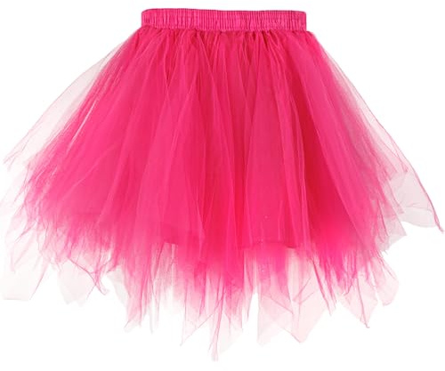 Aitsite Jupe Tulle Femme Ballet Tutu Danse, Rétro Jupe en Tulle Courte Femme, Classique Tutu en Tulle Jupe Courte Style Années 80 Jupette Danse Convient pour Années 50 Parties Aniversaire Carnaval