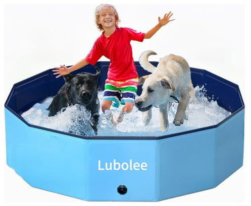Lubolee Hundepool für Große Hunde- Faltbarer Hundebadewanne & Hundeplanschbecken mit Rutschfester Oberfläche (120x30cm) | Planschbecken aus verdicktem PVC