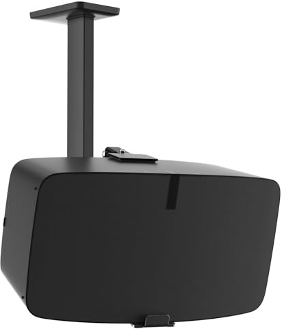 Metall-Lautsprecher-Deckenhalterung für Sonos Five & Play:5 Gen 2 – Neig- und schwenkbare Halterung für Sonos Play:5 & Sonos 5 zur Deckenmontage für Surround-Sound, Schwarz