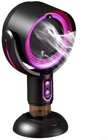 HavenDomicile Ventilatore di scarico USB per cucina, cappa da tavolo, a batteria, ricaricabile, per appartamento, olio da cucina, fumo, 2 velocità (nero viola)