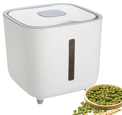 Contenitore di distributore di riso - Container di cereali da 10 kg di gestione di riso | Secchio di riiso con coperchio | Contenitore alimentare impilabile ad alta capacità | Grandi scatole di