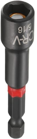 QUARKZMAN Bussole per Avvitatore 5/16 Metriche Attacco Esagonale 1/4 Magnetici a 6 Punte Lunghe da 3 (65mm) Chiavi a Bussola Cambio Rapido Acciaio CR-V Fosfatato per Avvitatori, Nero