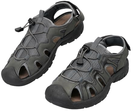 JOMIX Sandalias de Senderismo para Hombre, Sandalias Deportivas con Punta Protegida, Calzado de Exterior para El Verano MOX260380 (Gris, 43)