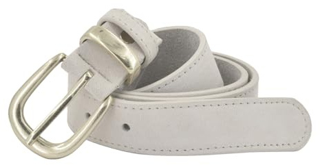 styleBREAKER Cinturón de piel auténtica para mujer | Cinturón de cuero dividido 100%, 3 cm ancho, para cintura 80-105 cm. Hebilla clásica vintage en oro antiguo.
