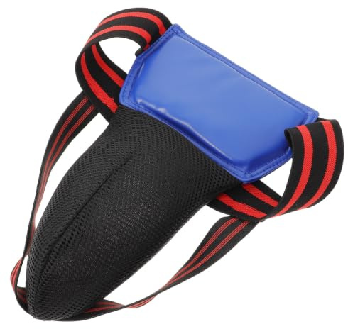 Toddmomy Blue Martial Arts Groin Protector Cup for Boxing Taekwondo Karate Mma Enhanced Safety Sparring Guard with Full Coverage Waist and Abdominal Protection for Youth Training