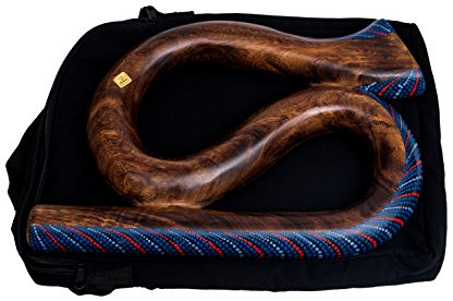 Viaggio Didgeridoo - Forma a S in legno di Suar, realizzato a mano e dipinto a mano a Dotpoint - Didgeridoo professionale compatto con borsa per il trasporto
