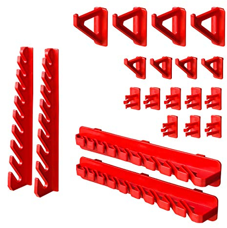 Lot de 20 porte-outils muraux pour atelier - Rouge