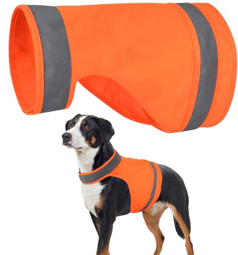 Blaze Orange Dog Hunting Vest - High Visibility Reflective Dog Safety Vest for Outdoor Activities, Night Walking, and Hunting Season - Ensure Your Dog's Visibility and Safety