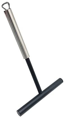HonFitat Stainless Steel Nylon Crepe Spreader Pancake Scraper Pancake T Shape Spatula Pancake Batter Scraper Turner Tools