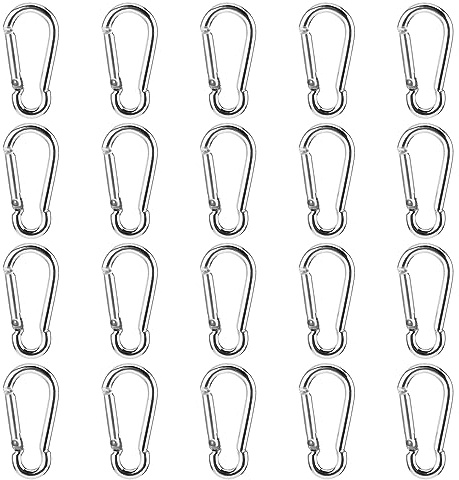 20 PCS Carabiner Clips Snap Hooks, Aluminum Carabiner Keychain, Small Karabiner Keyring Clip Snap Hook for Backpack Dog Leash Fishing Camping Awning (Not for Climbing)