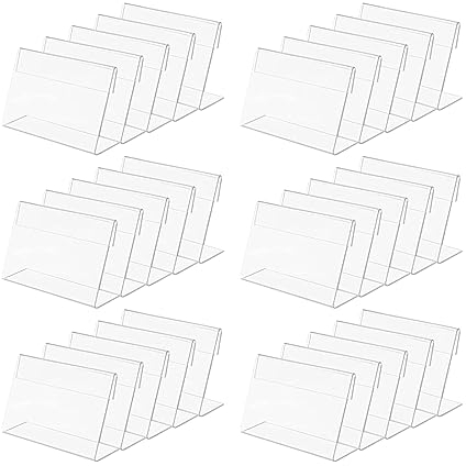 30 Stücke Acryl Etikettenhalter, Acryl Namenskarten Halter 9 x 6 cm, Acryl Preisschilder für Büro Schulen Shop Restaurants