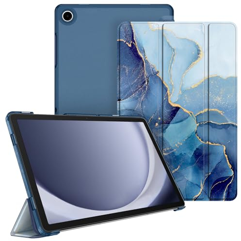 FINTIE SlimShell Case for Samsung Galaxy Tab A9+ / A9 Plus 11 Inch 2023 Model (SM-X210/X216/X218), Lightweight Stand Translucent Frosted Back Cover with Auto Wake/Sleep, Ocean Marble