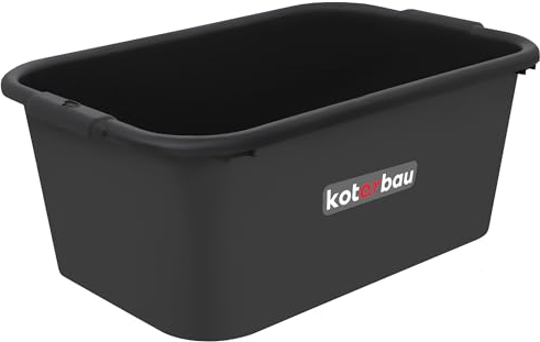 KOTARBAU® Mörtelwanne 40 L Mörtelkübel Schwarz Kunststoffwanne 50 x 30 x 25 cm Maurerkübel Rechteck Baueimer Mörteleimer Wanne Kunststoff Mauererkübel Mörtelwannen