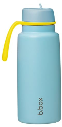 b.box Isolierte Flip-Top Wasser und Trinkflasche 1 L | Trinkflasche Edelstahl, Dreiwandig | Hält Getränke bis zu 46 Stunden Kalt | 1 L