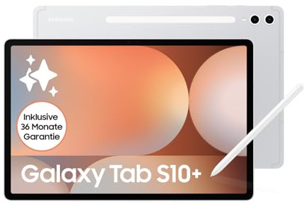 Samsung Galaxy Tab S10 AI-surfplatta, Android-surfplatta, 12 GB RAM, 512 GB minne, AMOLED-skärm, antireflexbeläggning, inkl. S Pen, WiFi, platina silver, 36 månaders tillverkargaranti