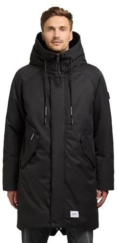 khujo Varm lång vinterjacka för män med magnetisk täcklist och justerbar stor huva And-YM S-XXL, Rymdgrå, XL