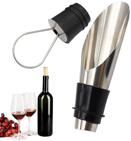 Beccuccio versatore per bottiglie di vino con tappo, 2 pezzi 2 in 1 per mantenere la freschezza dei tappi per bottiglie di vino, resistenti, a tenuta stagna, per birra, liquidi, bottiglie