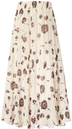 Genfien Gonne Donna Elegante a Vita Alta da Donna Gonna Lunga in Chiffon con Fodera Estiva Bohemien