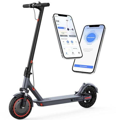 VOLPAM Electric Scooter,250/500W Powerful Motor,10/23 Miles Long Range,Dual Shock Suspensions,9/19 Mph Speed,6.5/10 Foldable E Scooter with Solid Tires,APP Control