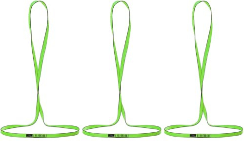 KINGTLE 18MM Nylon Climbing Sling Runner - 23KN CE2008/EN566 Certified Webbing Straps for Rock Climbing, Rappelling, Hammock Rigging & Yoga Swing (Green-3pcs, 120cm)