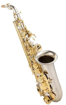 Professionell Saxofon Altsaxofon I Ess dur Försilvrad Med Fodral Och Munstycke