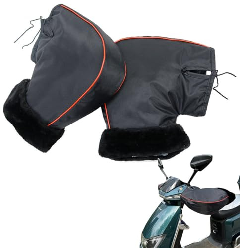 Doukesh Guantes De Manillar de Moto de Invierno Manoplas Manillar Ciclismo Térmicos Guantes Impermeables para Motocicleta A Prueba de Viento y Calor 1 Par