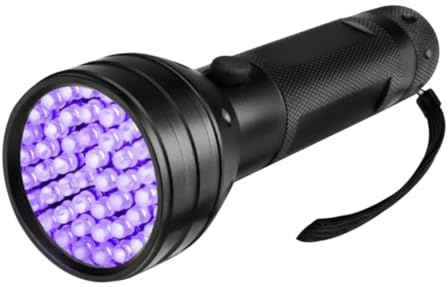 SOIMISS Lampe Torche UV LED Leds Portable Anti-dérapante avec Lanière Torche UV Fluorescente Légère pour Détection de Taches et Fluorescence Lampe de Poche Compacte pour Camping et Usage