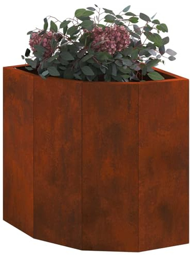 vidaXL Macetero de Esquina Oxidado 30 x 30 x 35 cm Acero oxidado