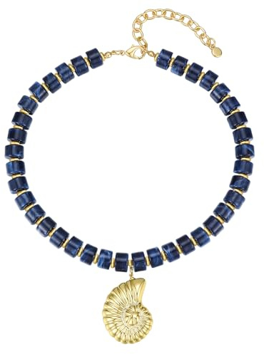 CeKaphely pärlhalsband för kvinnor boho pärla harts tjockt snäcka halsband stor pärla halsband mode trendiga sommar halsband smycken mors dag gåvor