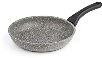 Barazzoni Monolitica - Sartén (Efecto Piedra, Aluminio Revestido de marmotech, Fondo Especial de inducción, Aluminio y Acero, diámetro 28 cm), Color Gris