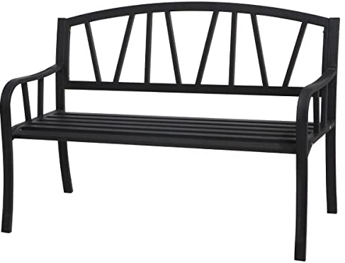 Hespéride - Banc de Jardin Alvernia Noir3 Places Anti-Rouille Finition Transparente Lisse Résistant aux Intempéries Mobilier pour Terrasse, Balcon