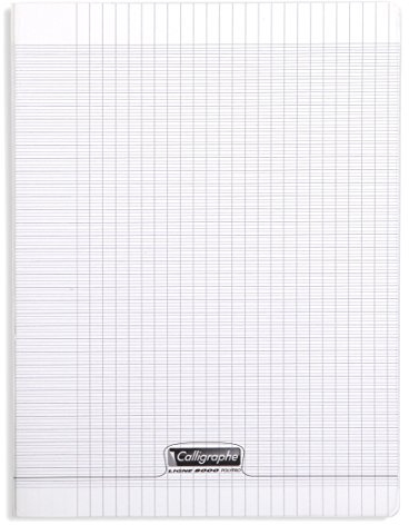 Clairefontaine 18199C – anteckningsbok/skolhäfte calligraphe DIN A4 24 x 32 cm, 48 ark, fransk linjatur, 90 g, transparent, 1 styck