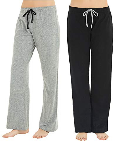 U2SKIIN 2 Pack Pajama Pants for Women Soft, 100% Cotton Comfortable Womens Lounge Lightweight Sleep Pj Bottoms
